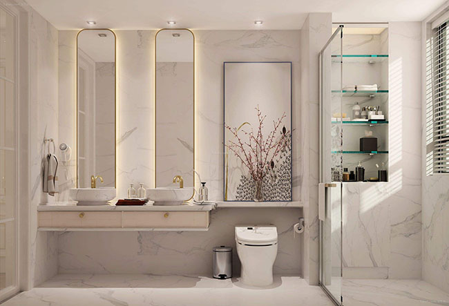 衛(wèi)生間砌半墻的5個(gè)好處，好看又實(shí)用！